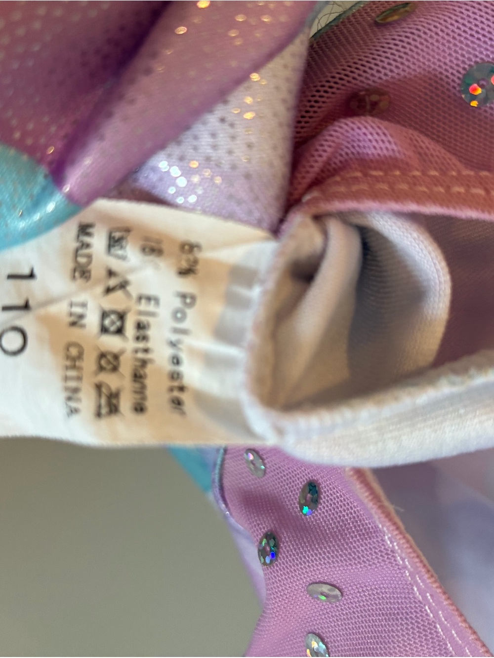 Mermaid Scale Purple Multicolor Kids Dance Gymnastics Leotard - 110 (4T/5T) - Picture 7 of 7